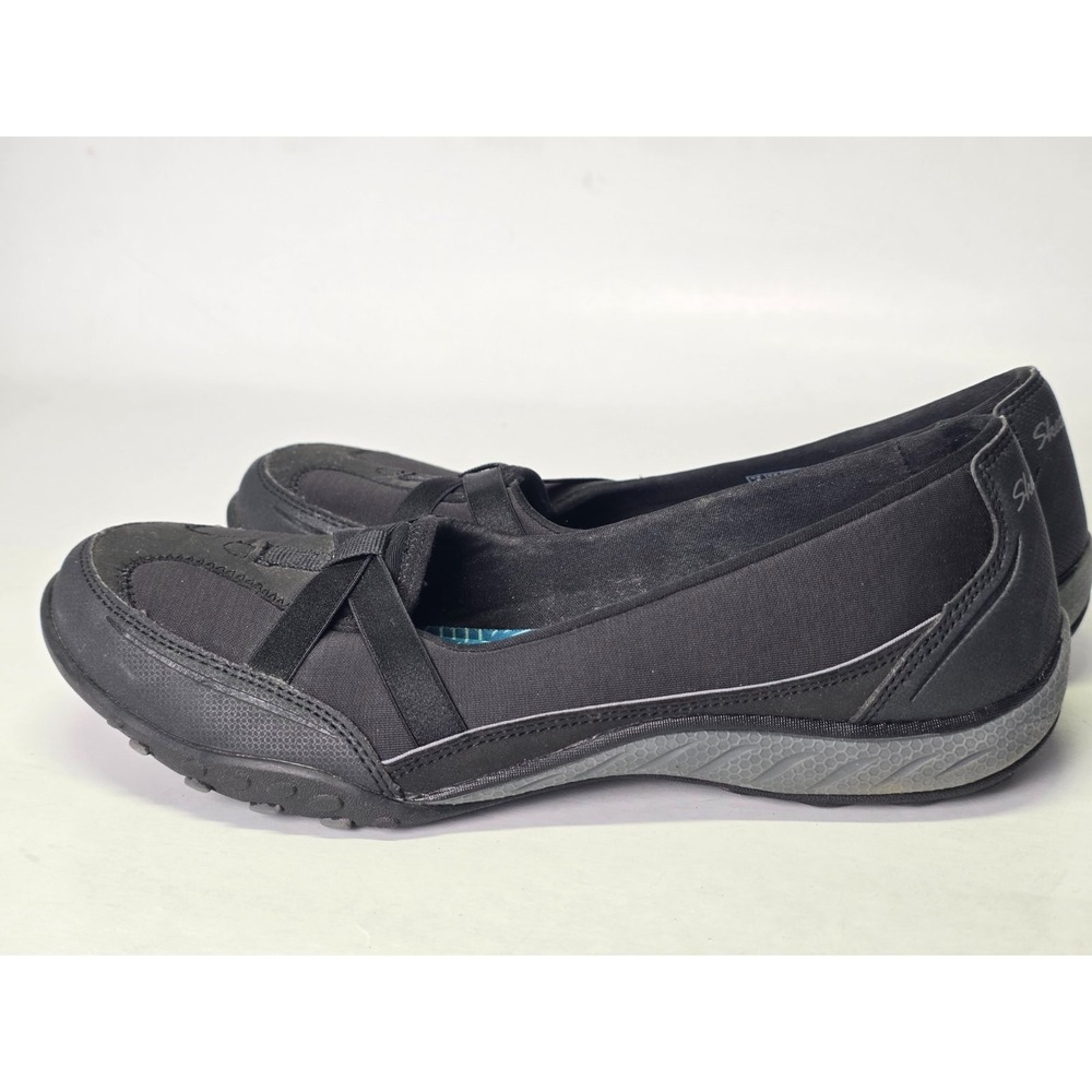 SKECHERS Relaxed Fit Women's Shoes Size 8 Black Memory Foam Slip On Ballets - Picture 7 of 11